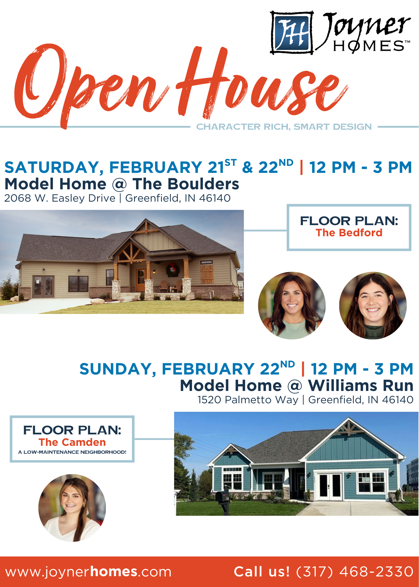 Open House Weekend flyer - February 21st and 22nd from 12-3 PM