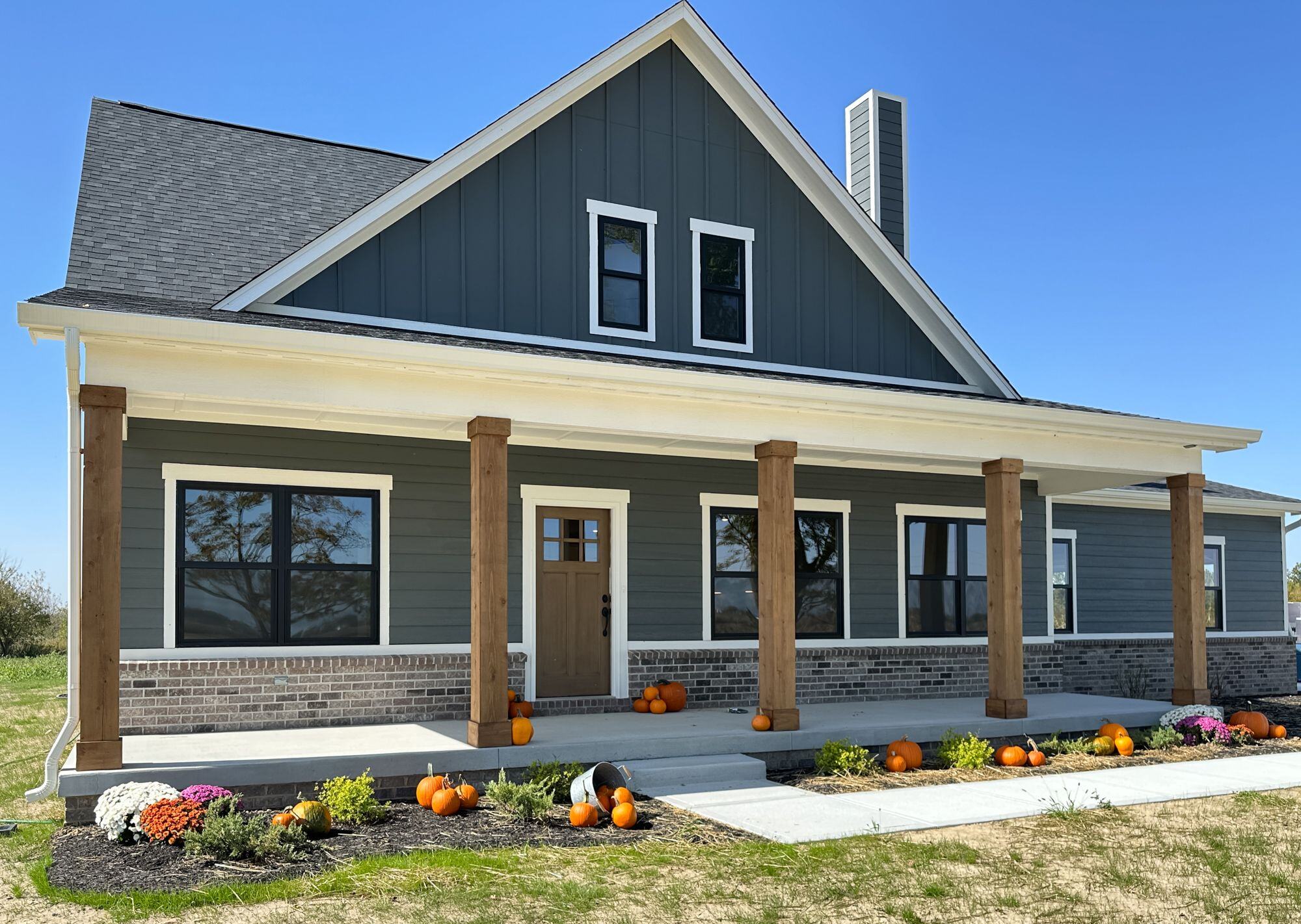 Detail shot of exterior of custom home by Joyner Homes